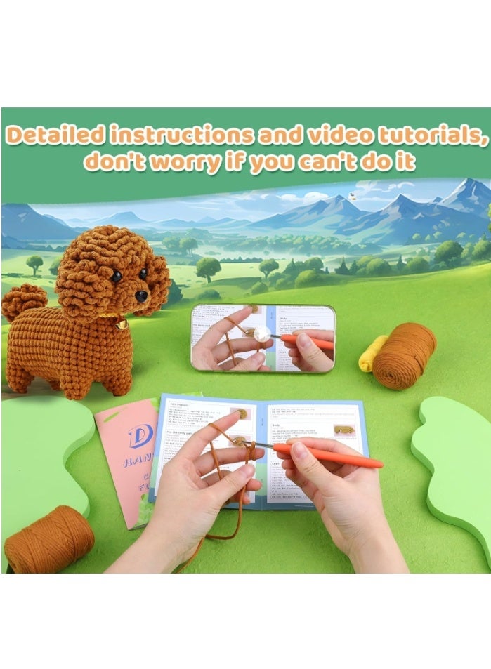 Crochet Kit for Beginners, Crochet Animal Kit, Dog Beginner Crochet Kit with Step-by-Step Video Tutorials Easy Yarn Crochet Hook, Crochet Starter Kit for Adults DIY Knitting Supplies - Image 4